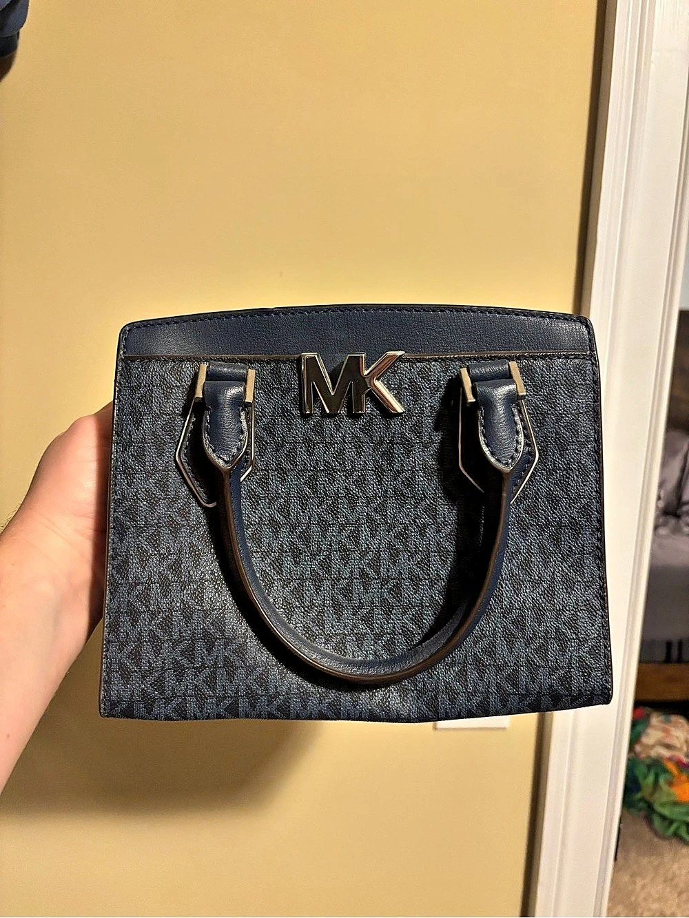 Michael Kors Mercer Medium Color-Block Logo Crossbody Bag Satchel